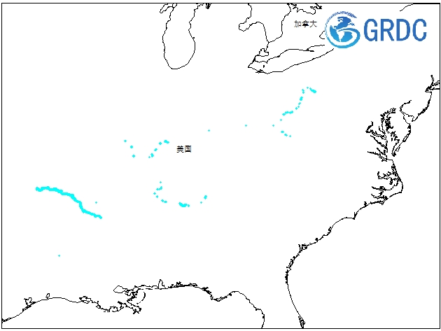 陆地区域面积（美国陆军工程兵团）